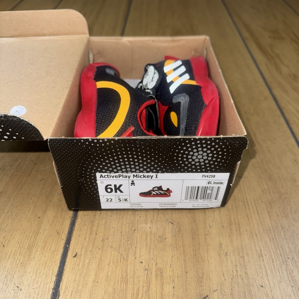 Adidas Toddler Disney Mickey Mouse Boys ActivePlay 1 Shoes Black Red Size 6K - Picture 6 of 16